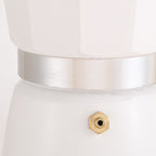 Aluminum Coffee Pot with Wood Grain Handle Moka Coffee Pot Outdoor Portable Coffee Maker Tool Beige 300ML