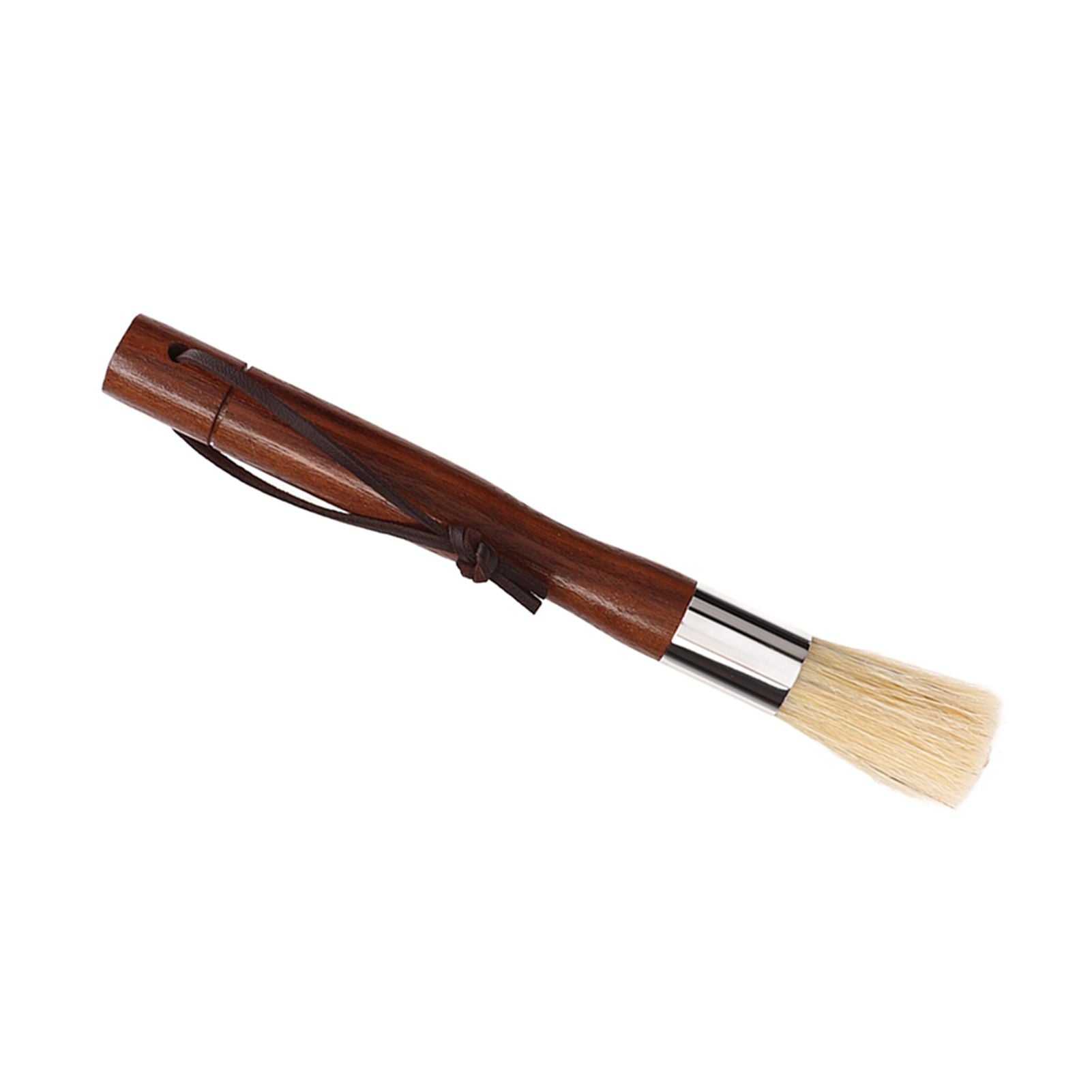 Coffee Grinder Cleaning Brush Black Walnut Coffee Powder Cleaning Brush Coffee Bar Bristle Brush with Lanyard