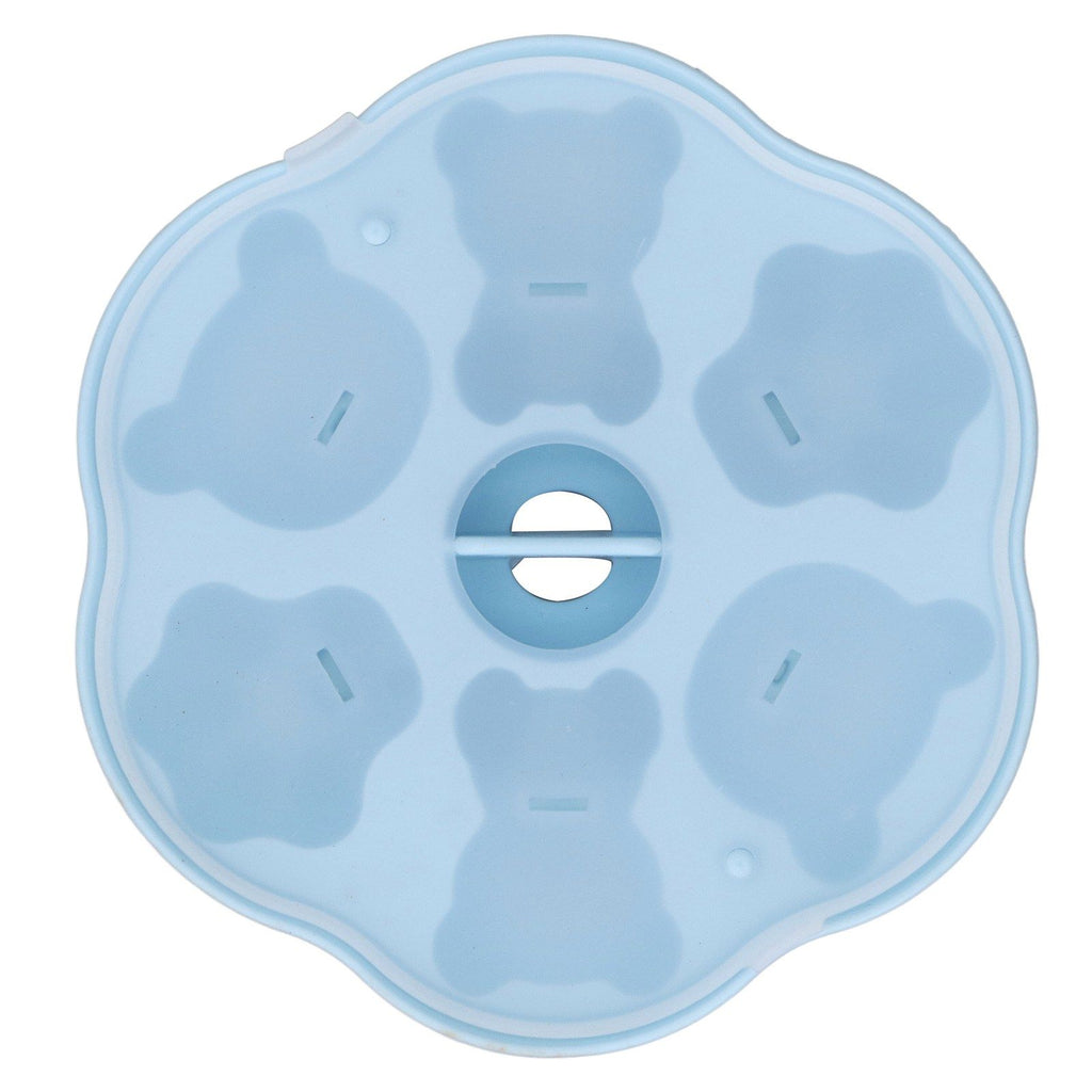 Jelly Mold Silicone Lovely Bear Cat Paw Ice Cube Cake Pudding Kitchen Mould with Lid for Home Kitchen Blue