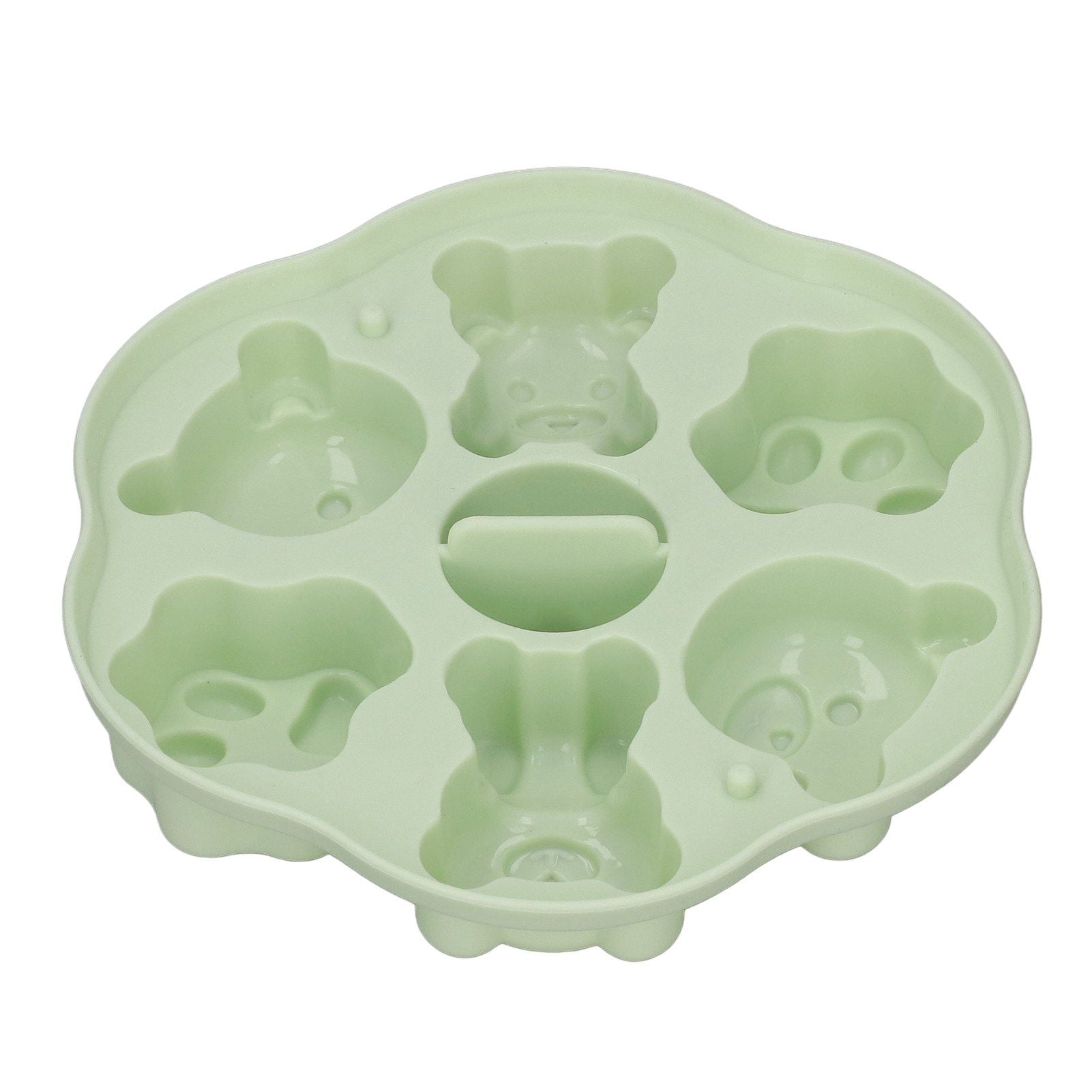 Jelly Mold Silicone Lovely Bear Cat Paw Ice Cube Cake Pudding Kitchen Mould with Lid for Home Kitchen Green
