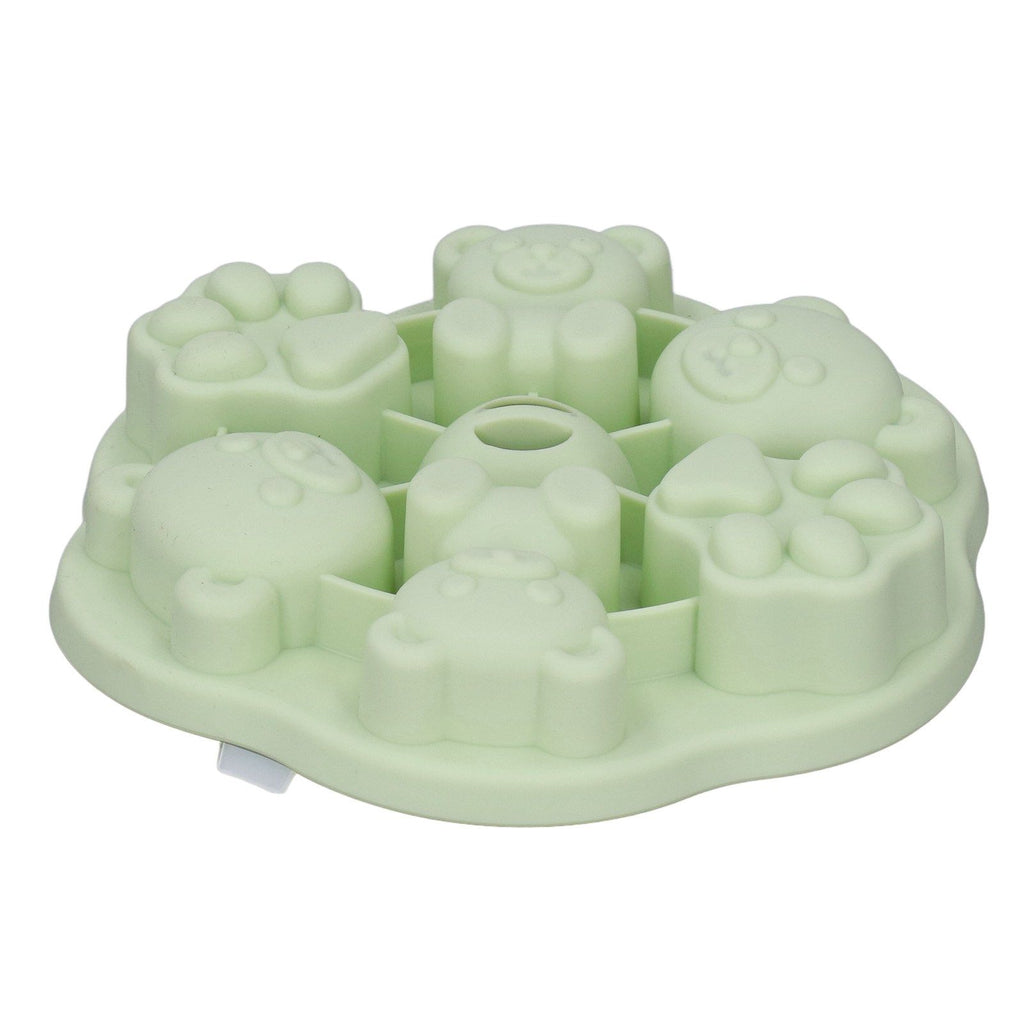 Jelly Mold Silicone Lovely Bear Cat Paw Ice Cube Cake Pudding Kitchen Mould with Lid for Home Kitchen Green