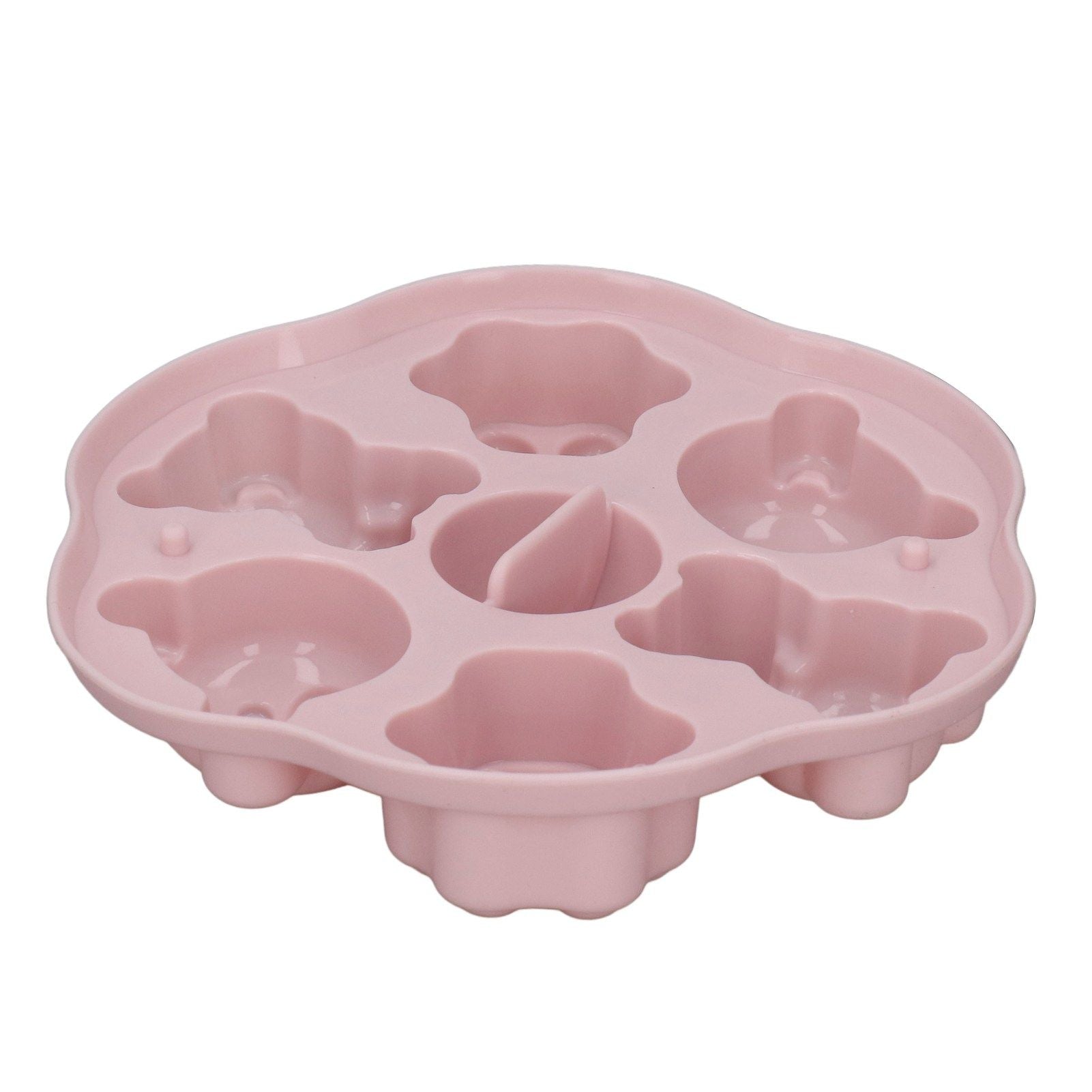 Jelly Mold Silicone Lovely Bear Cat Paw Ice Cube Cake Pudding Kitchen Mould with Lid for Home Kitchen Pink