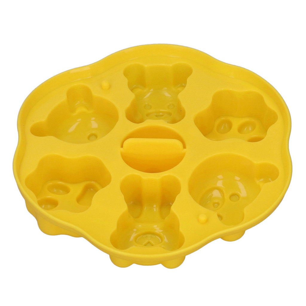 Jelly Mold Silicone Lovely Bear Cat Paw Ice Cube Cake Pudding Kitchen Mould with Lid for Home Kitchen Yellow