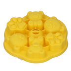 Jelly Mold Silicone Lovely Bear Cat Paw Ice Cube Cake Pudding Kitchen Mould with Lid for Home Kitchen Yellow