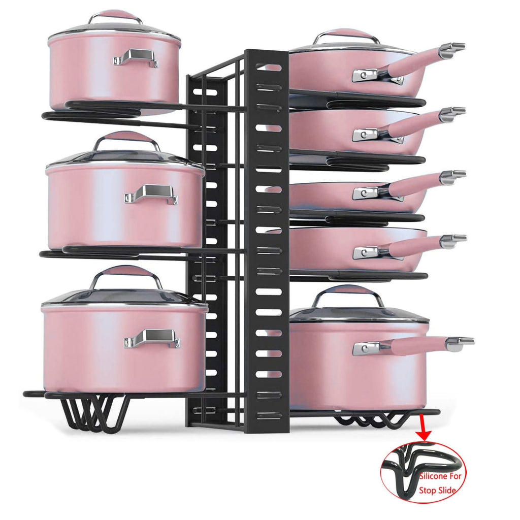 Multi Layer Pot Shelf Thicken Iron Art Pot Holder for Cutting Board Chopping Board Pot Cover 8 Layers