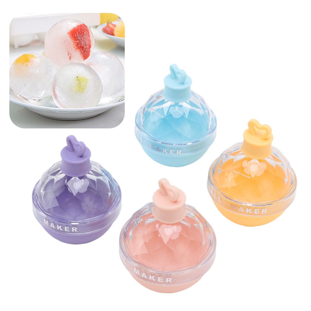 4 PCS Ice Hockey Mold Innovative Large Round Ball Ice Mold Spherical Ice Tray with Lid