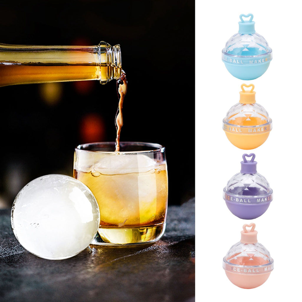 4 PCS Ice Hockey Mold Innovative Large Round Ball Ice Mold Spherical Ice Tray with Lid