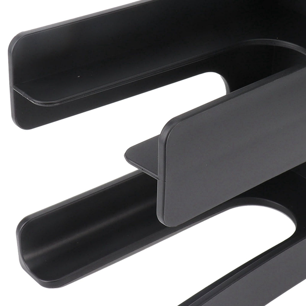 Cup and Lid Holder Plastic Straight 2 Compartments Black Paper Cup Holder Organizer for Disposable Cup Tea Shop