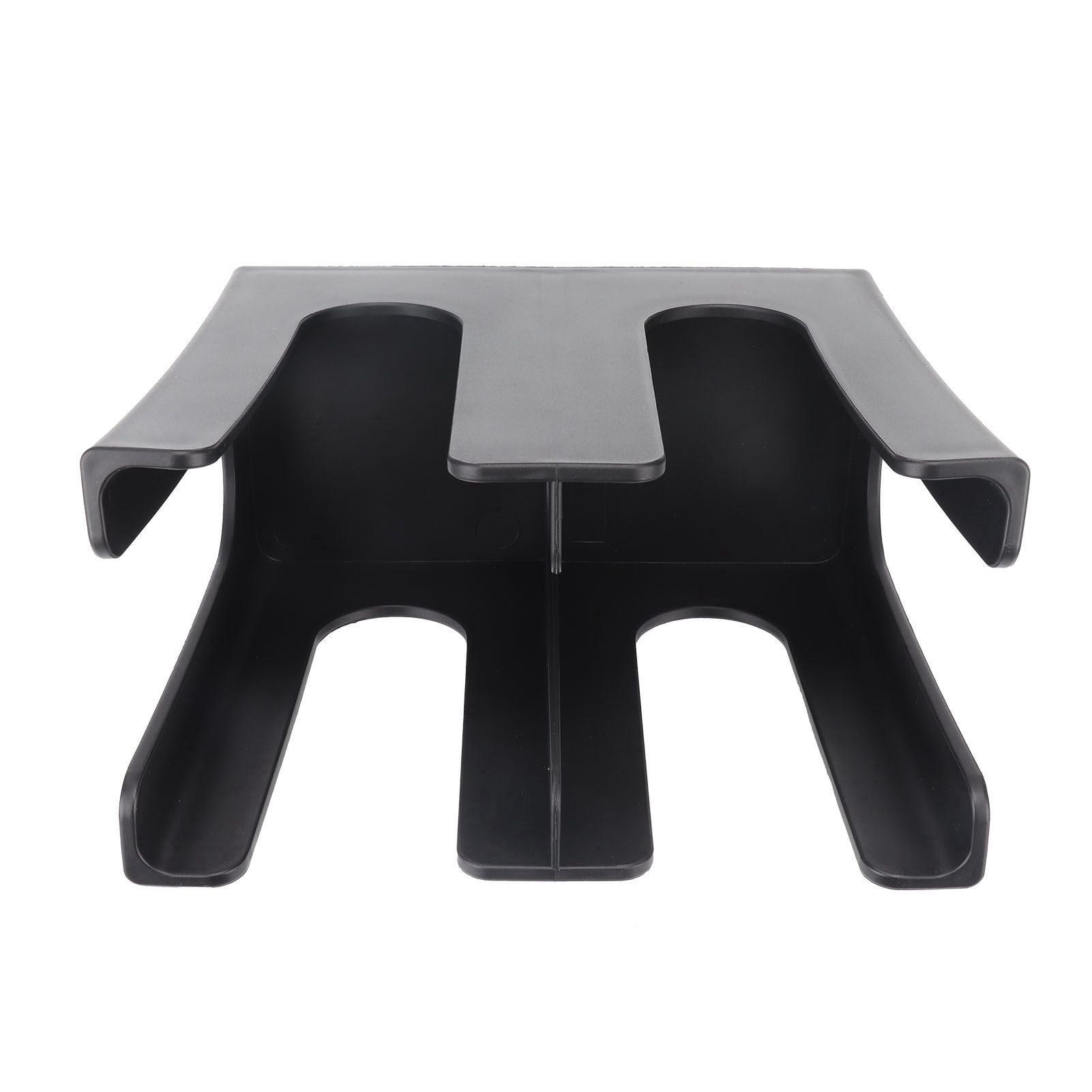 Cup and Lid Holder Plastic Straight 2 Compartments Black Paper Cup Holder Organizer for Disposable Cup Tea Shop