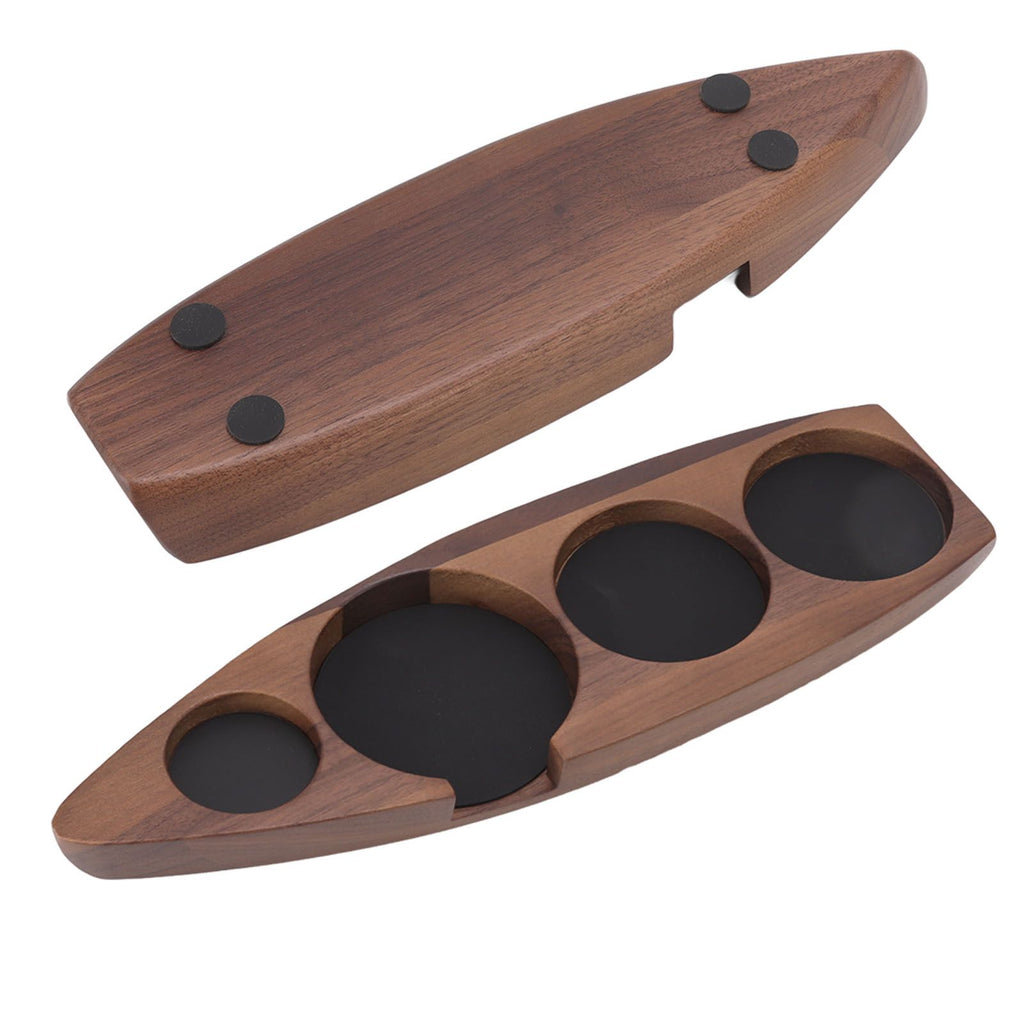 Wooden Coffee Tamper Holder Coffee Tamper Mat Stand Coffee Maker Support Storage Base Walnut Small for 51mm/2.0in 53mm/2.1in