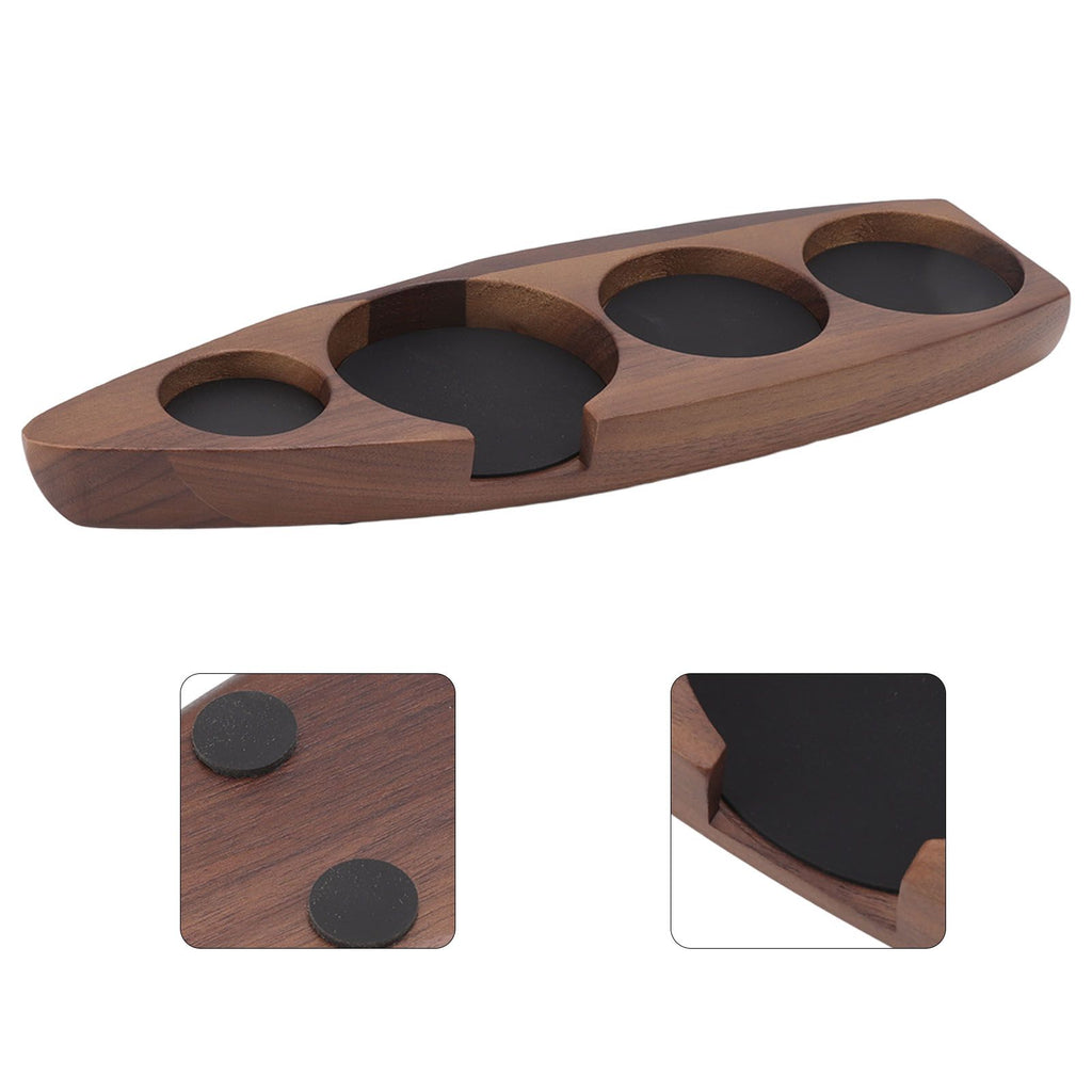 Wooden Coffee Tamper Holder Coffee Tamper Mat Stand Coffee Maker Support Storage Base Walnut Large for 58mm/2.3in