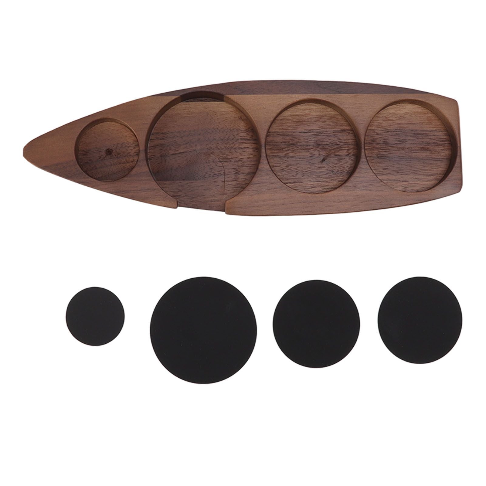 Wooden Coffee Tamper Holder Coffee Tamper Mat Stand Coffee Maker Support Storage Base Walnut Large for 58mm/2.3in