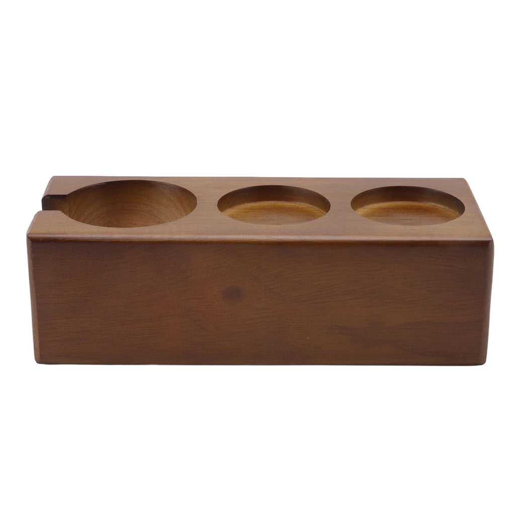 Coffee Filter Tamper Holder Beech Environmental Protection Coffee Tamper Station Base for Home Bar Cafe Brown