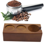 Coffee Filter Tamper Holder Beech Environmental Protection Coffee Tamper Station Base for Home Bar Cafe Brown