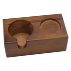 Wooden Coffee Protafilter Stand Holder Coffee Tamper Holder Stand Tamping Station Brown