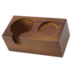 Wooden Coffee Protafilter Stand Holder Coffee Tamper Holder Stand Tamping Station Brown