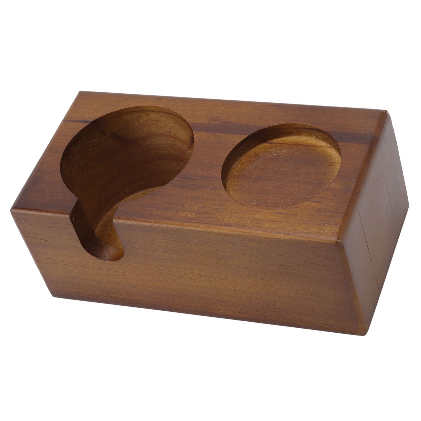 Wooden Coffee Protafilter Stand Holder Coffee Tamper Holder Stand Tamping Station Brown