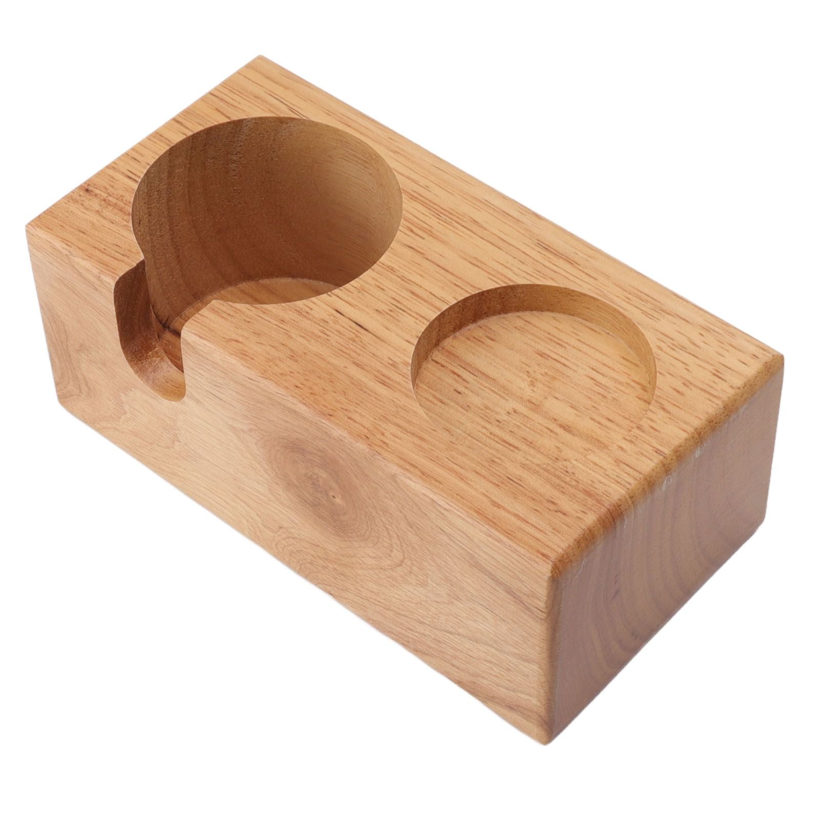 Wooden Coffee Protafilter Stand Holder Coffee Tamper Holder Stand Tamping Station Burlywood