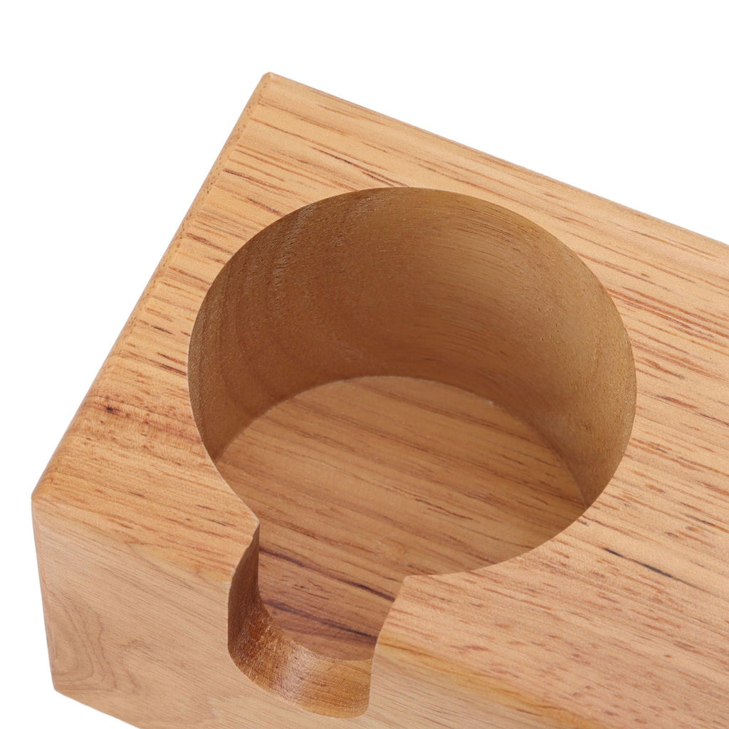 Wooden Coffee Protafilter Stand Holder Coffee Tamper Holder Stand Tamping Station Burlywood