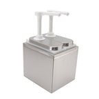 Sauce Dispenser Plastic and Stainless Steel Condiment Pump Station Sauce Dispenser For Kitchen Home 1L Double Pump