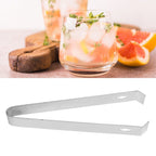 Cocktail Tong Thickened Rhombus Stainless Steel Food Ice Sugar Cube Tong for Bar Mirror Reflection