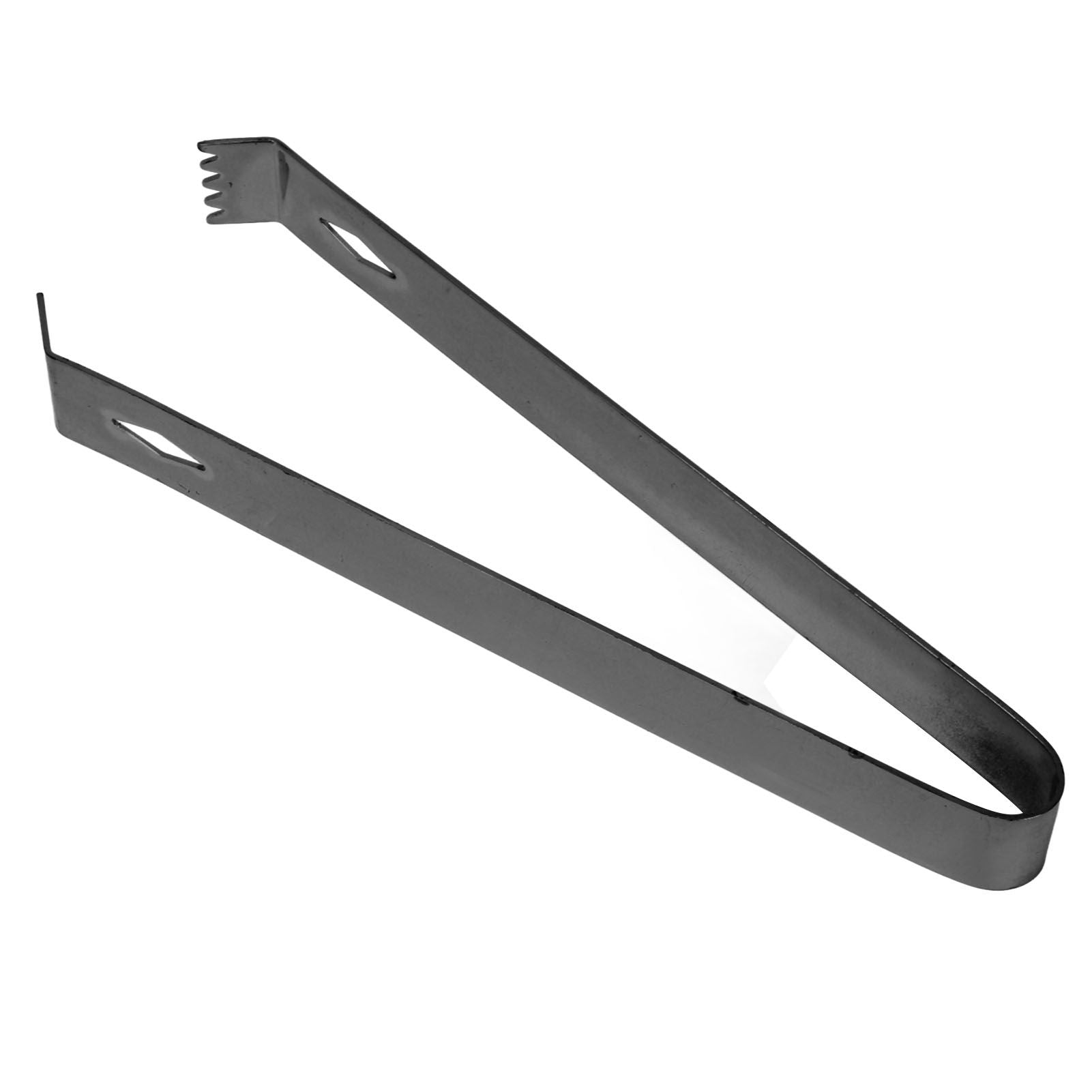 Cocktail Tong Thickened Rhombus Stainless Steel Food Ice Sugar Cube Tong for Bar Black Plating