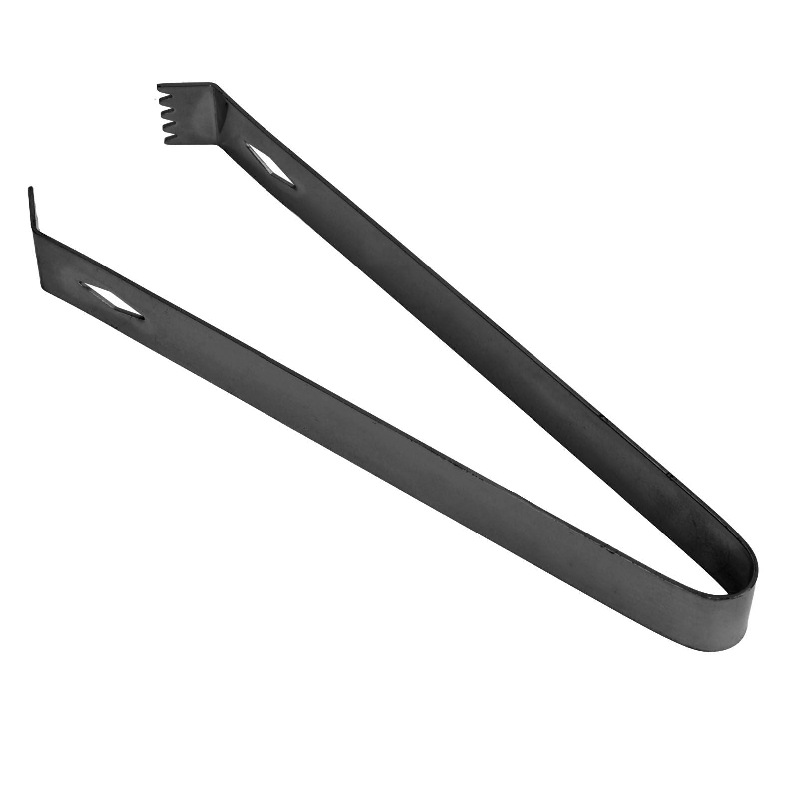 Cocktail Tong Thickened Rhombus Stainless Steel Food Ice Sugar Cube Tong for Bar Black Plating