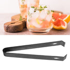 Cocktail Tong Thickened Rhombus Stainless Steel Food Ice Sugar Cube Tong for Bar Black Plating