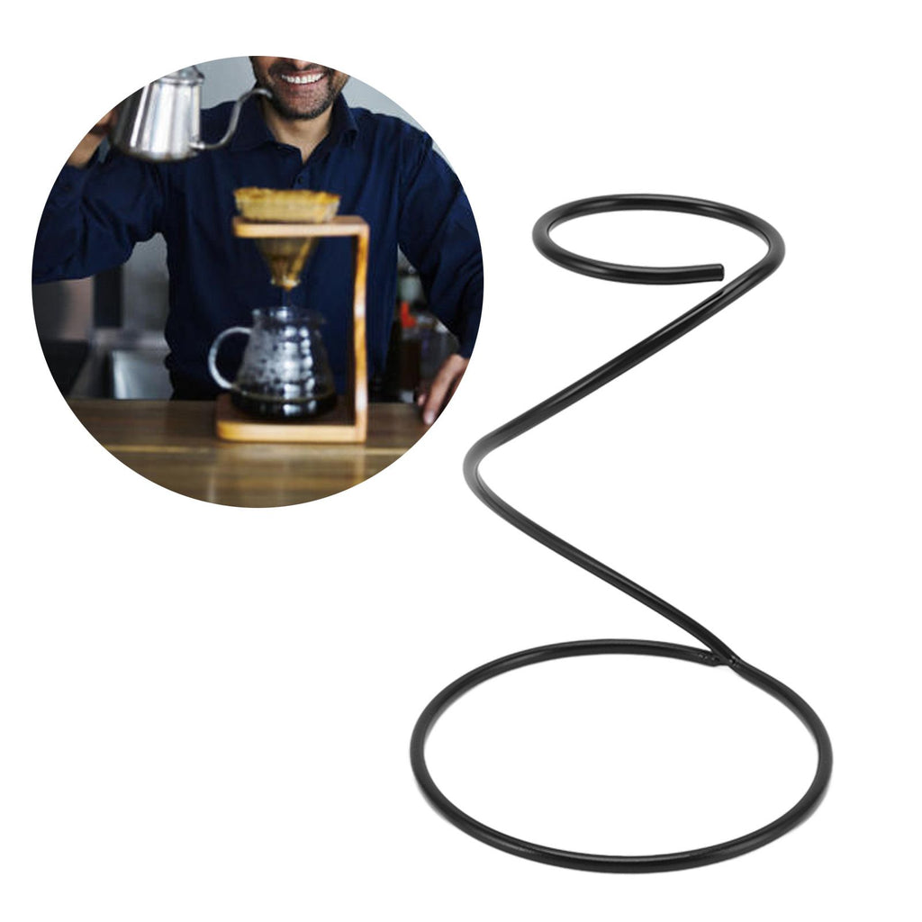 Black Spiral Coffee Dripper Stand Metal Filter Frame Holder Rack Hand Drip Pour Over Coffee Brewer Holder