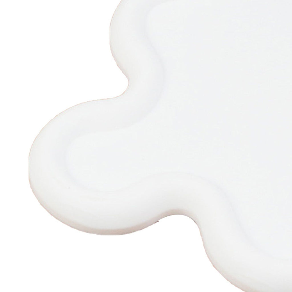 Cup Mat PVC Irregular Shape Heat Resisting Waterproof Household Bowl Mat for Kitchen White
