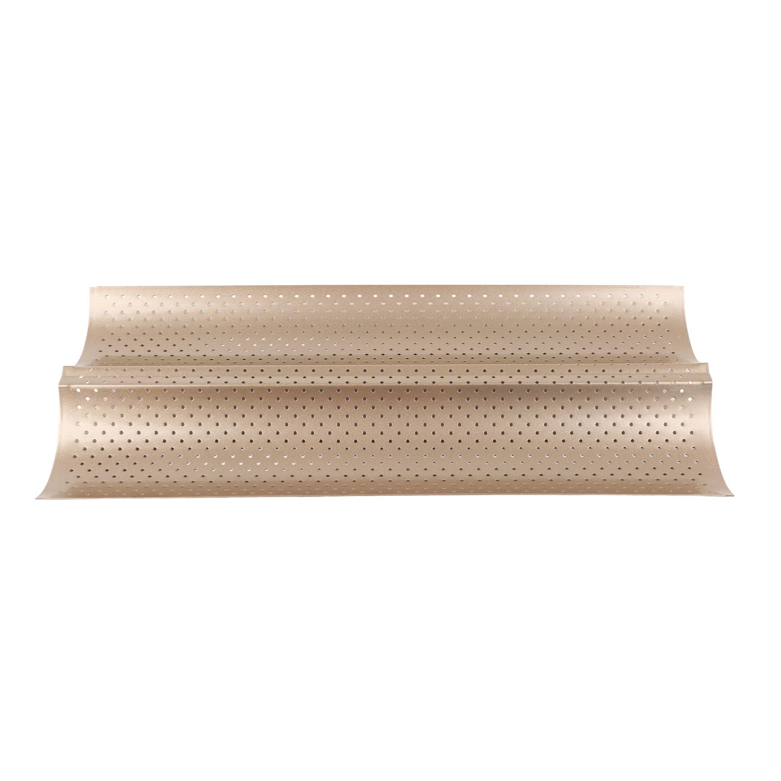 Baguette Pan 2 Slots Nonstick Food Grade Carbon Steel Perforated Design French Baguette Baking Pan for Home Baguette
