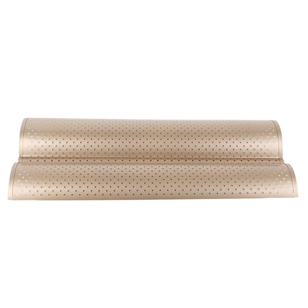 Baguette Pan 2 Slots Nonstick Food Grade Carbon Steel Perforated Design French Baguette Baking Pan for Home Baguette