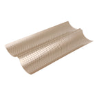 Baguette Pan 2 Slots Nonstick Food Grade Carbon Steel Perforated Design French Baguette Baking Pan for Home Baguette