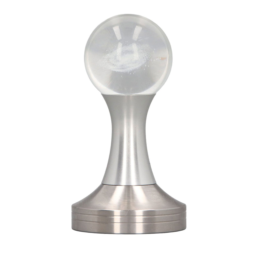 Coffee Tamper Food Grade Stainless Steel Crystal Ball Coffee Powder Hammer for Kitchen Shop Silver Pillar 53mm/2.1in