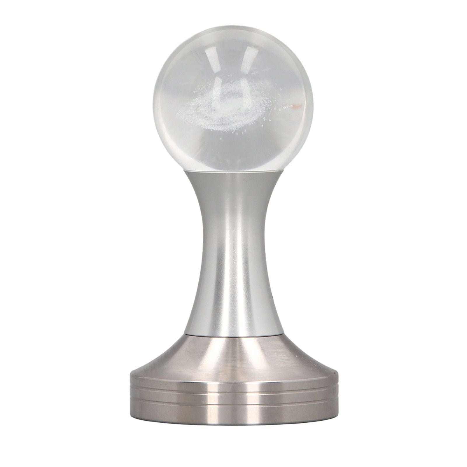 Coffee Tamper Food Grade Stainless Steel Crystal Ball Coffee Powder Hammer for Kitchen Shop Silver Pillar 53mm/2.1in