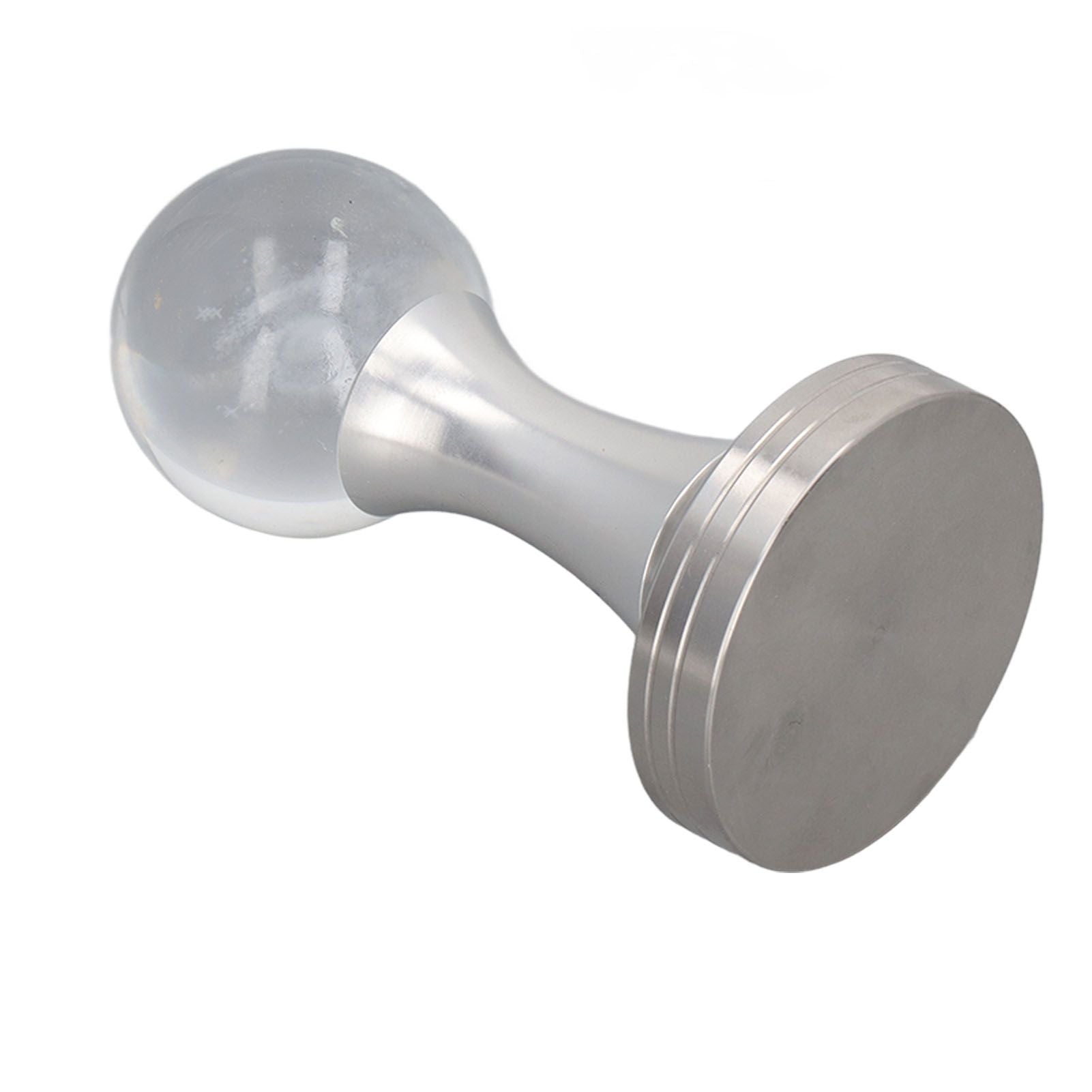 Coffee Tamper Food Grade Stainless Steel Crystal Ball Coffee Powder Hammer for Kitchen Shop Silver Pillar 53mm/2.1in