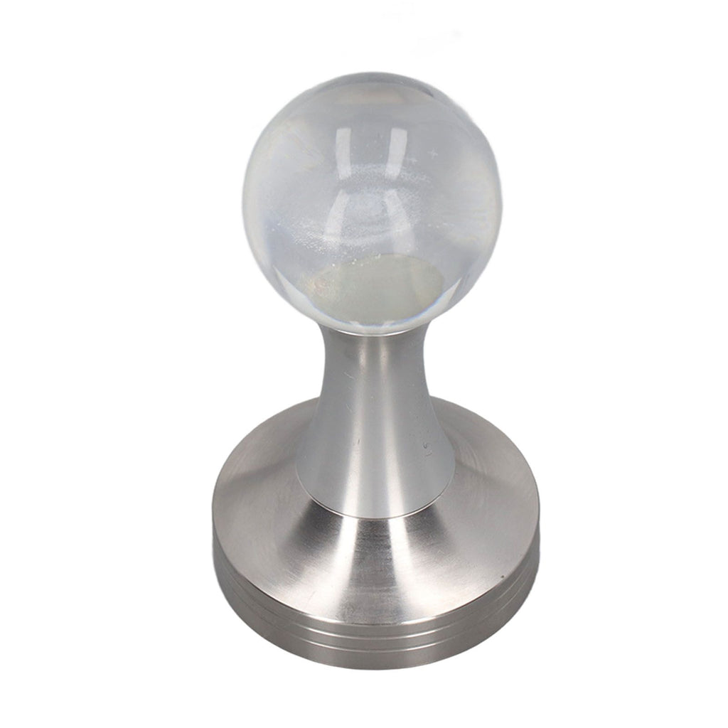 Coffee Tamper Food Grade Stainless Steel Crystal Ball Coffee Powder Hammer for Kitchen Shop Silver Pillar 53mm/2.1in