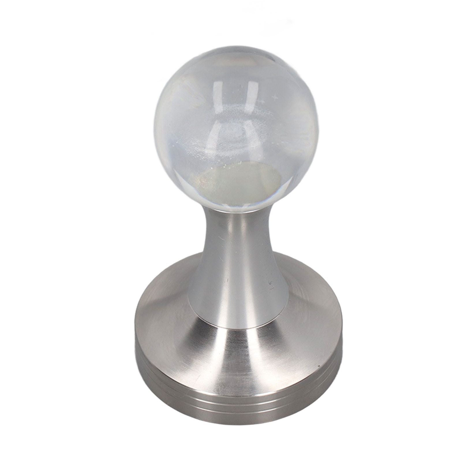 Coffee Tamper Food Grade Stainless Steel Crystal Ball Coffee Powder Hammer for Kitchen Shop Silver Pillar 53mm/2.1in