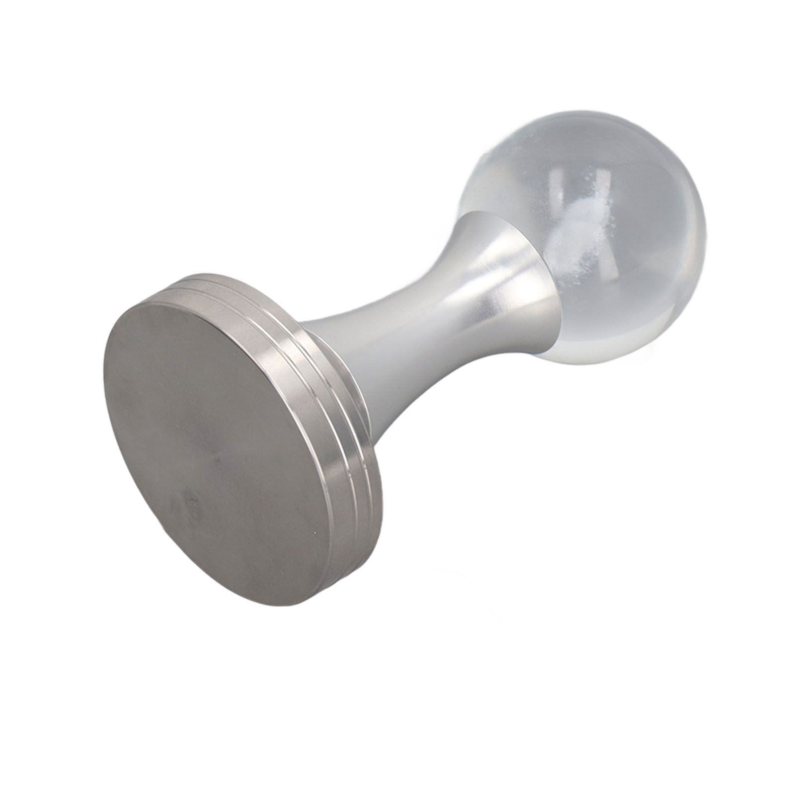 Coffee Tamper Food Grade Stainless Steel Crystal Ball Coffee Powder Hammer for Kitchen Shop Silver Pillar 53mm/2.1in