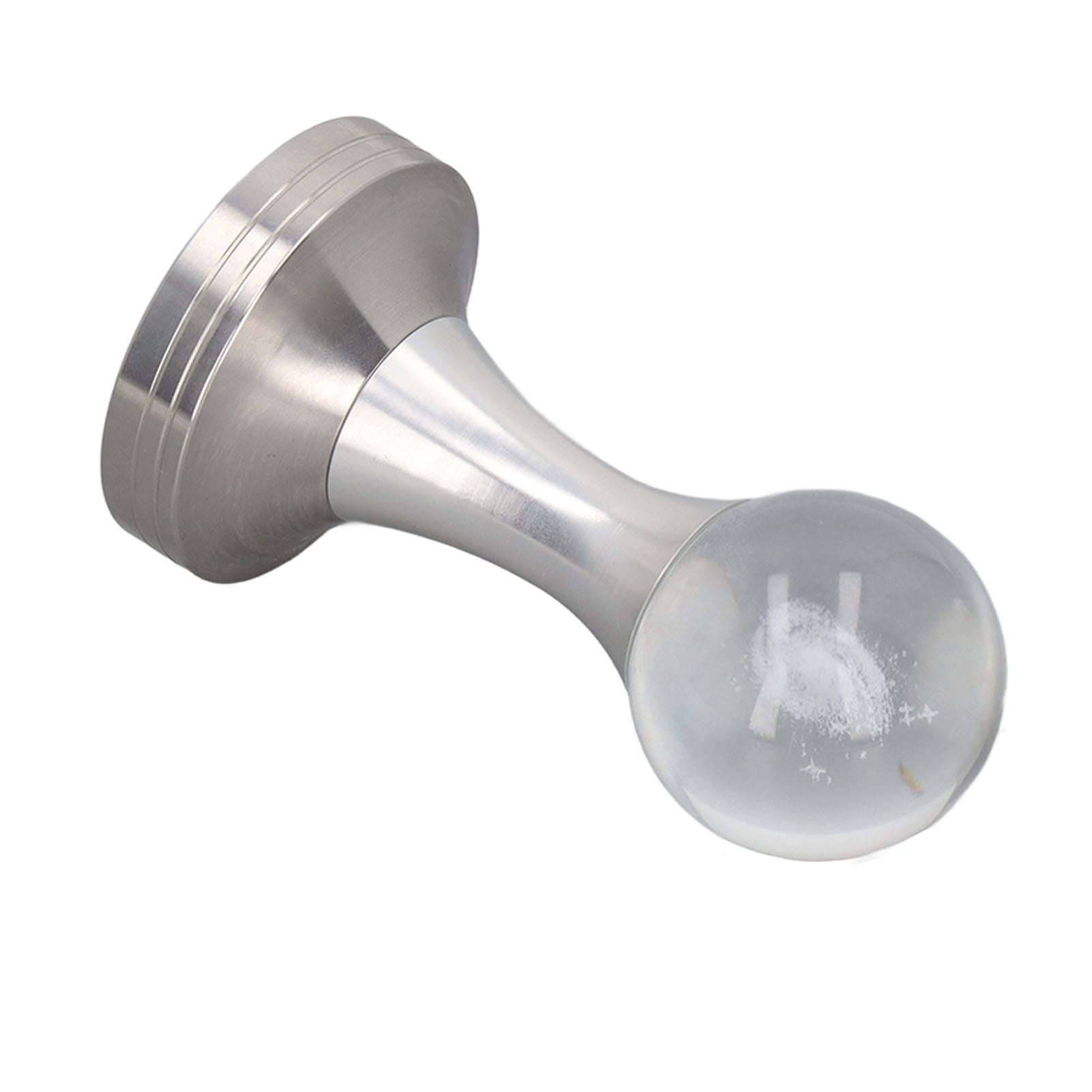 Coffee Tamper Food Grade Stainless Steel Crystal Ball Coffee Powder Hammer for Kitchen Shop Silver Pillar 53mm/2.1in