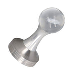 Coffee Tamper Food Grade Stainless Steel Crystal Ball Coffee Powder Hammer for Kitchen Shop Silver Pillar 53mm/2.1in