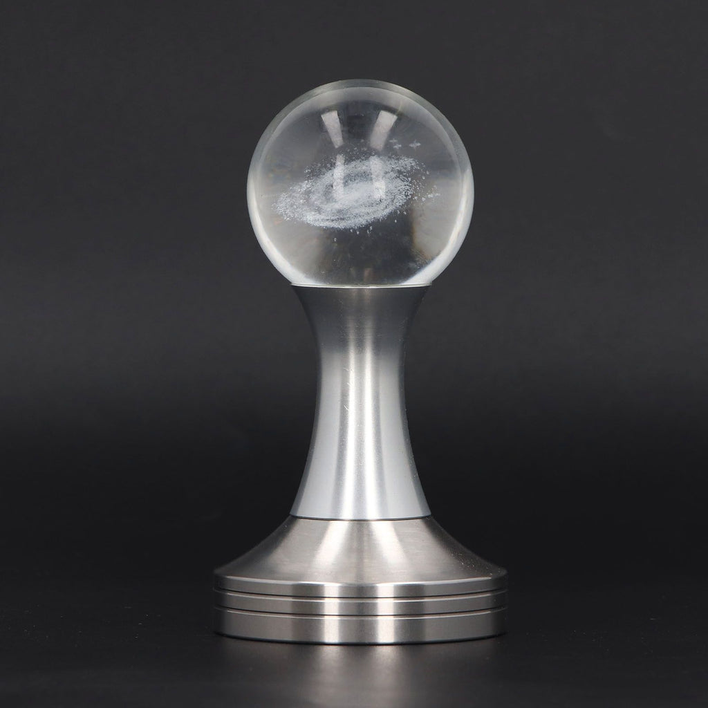 Coffee Tamper Food Grade Stainless Steel Crystal Ball Coffee Powder Hammer for Kitchen Shop Silver Pillar 53mm/2.1in