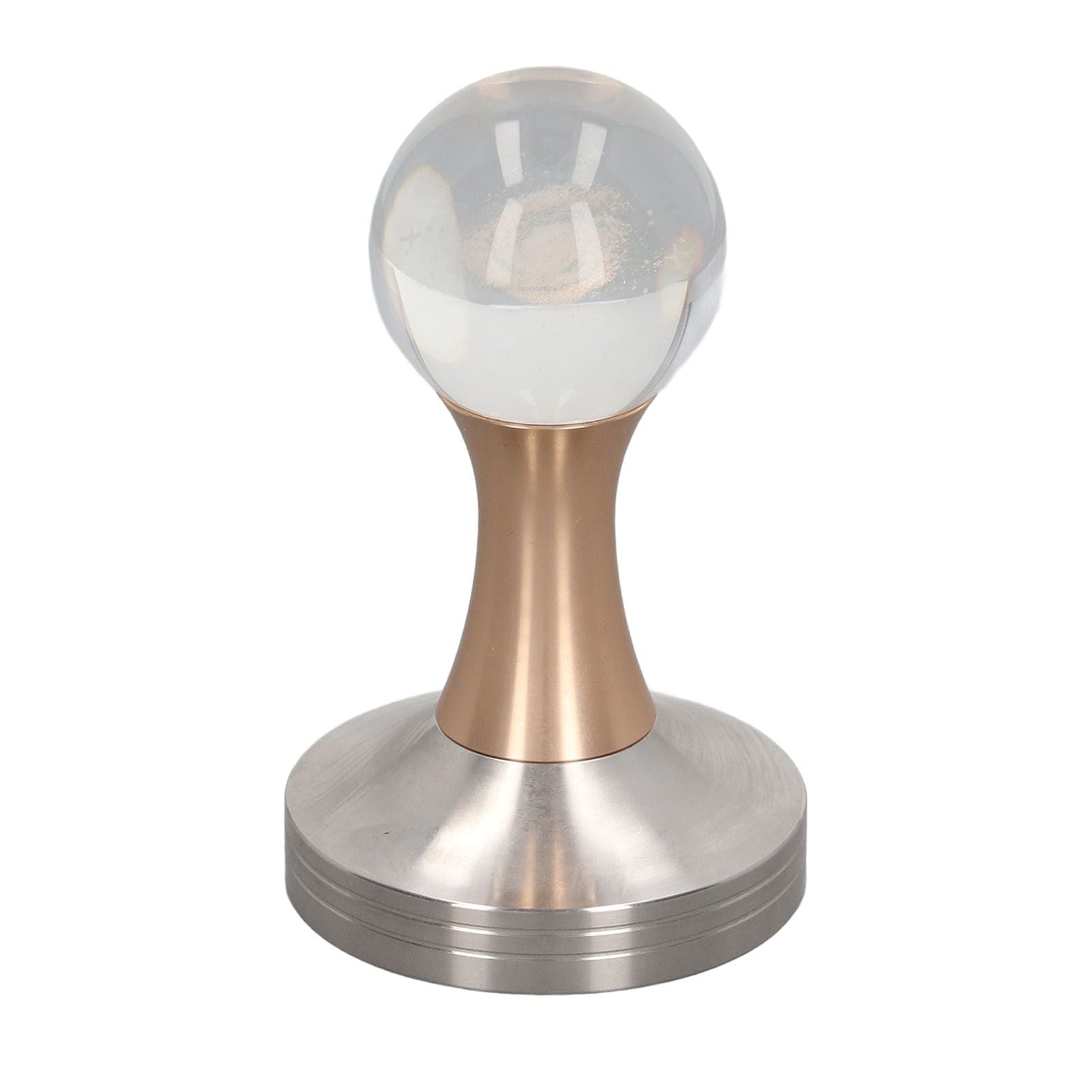 Coffee Tamper Food Grade Stainless Steel Crystal Ball Coffee Powder Hammer for Kitchen Shop Gold Pillar 53mm/2.1in