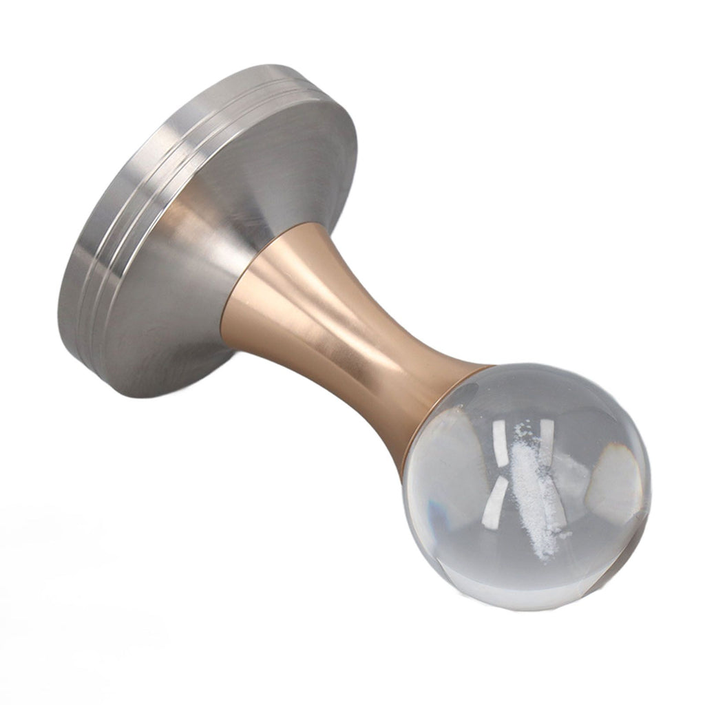 Coffee Tamper Food Grade Stainless Steel Crystal Ball Coffee Powder Hammer for Kitchen Shop Gold Pillar 53mm/2.1in