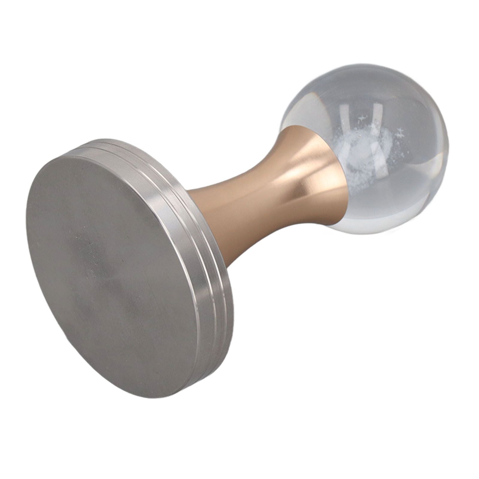Coffee Tamper Food Grade Stainless Steel Crystal Ball Coffee Powder Hammer for Kitchen Shop Gold Pillar 53mm/2.1in