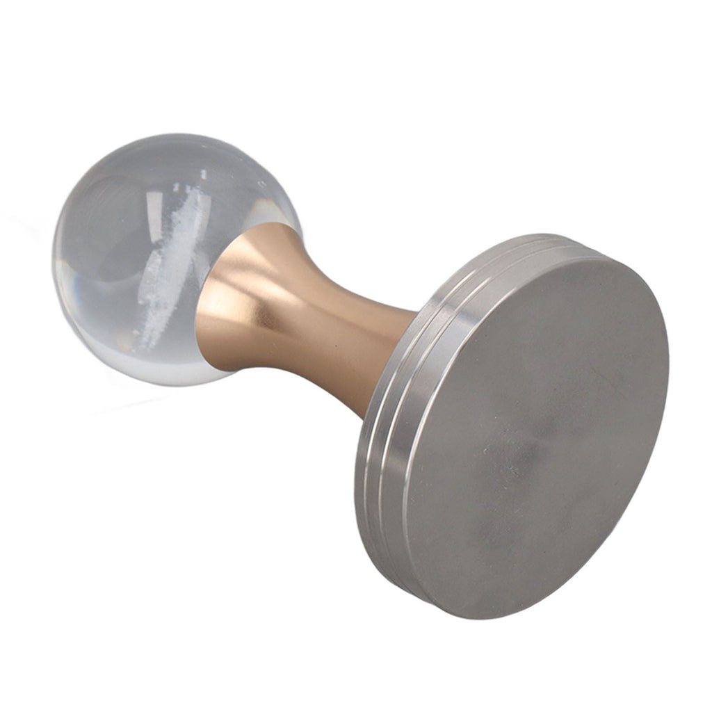 Coffee Tamper Food Grade Stainless Steel Crystal Ball Coffee Powder Hammer for Kitchen Shop Gold Pillar 53mm/2.1in