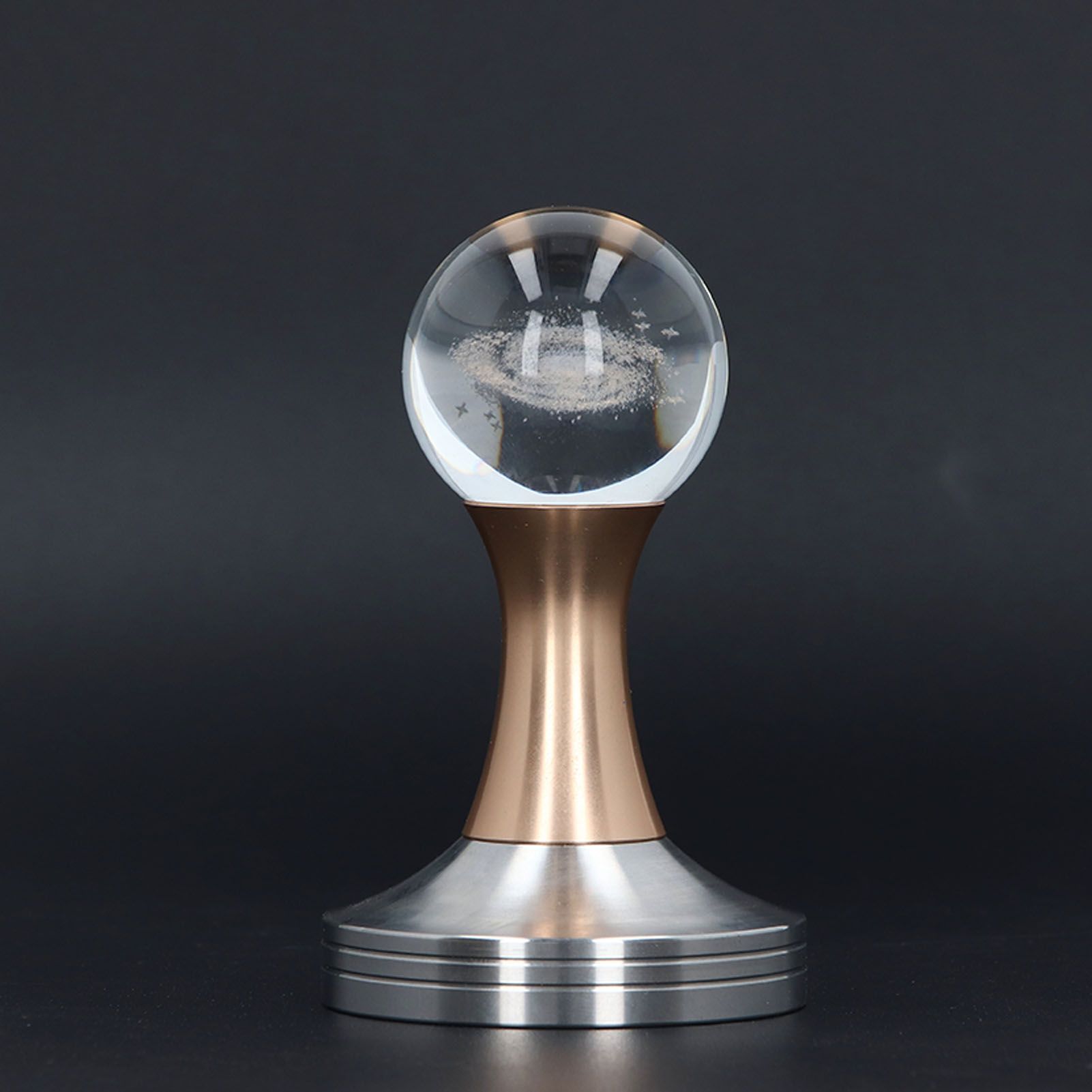 Coffee Tamper Food Grade Stainless Steel Crystal Ball Coffee Powder Hammer for Kitchen Shop Gold Pillar 53mm/2.1in