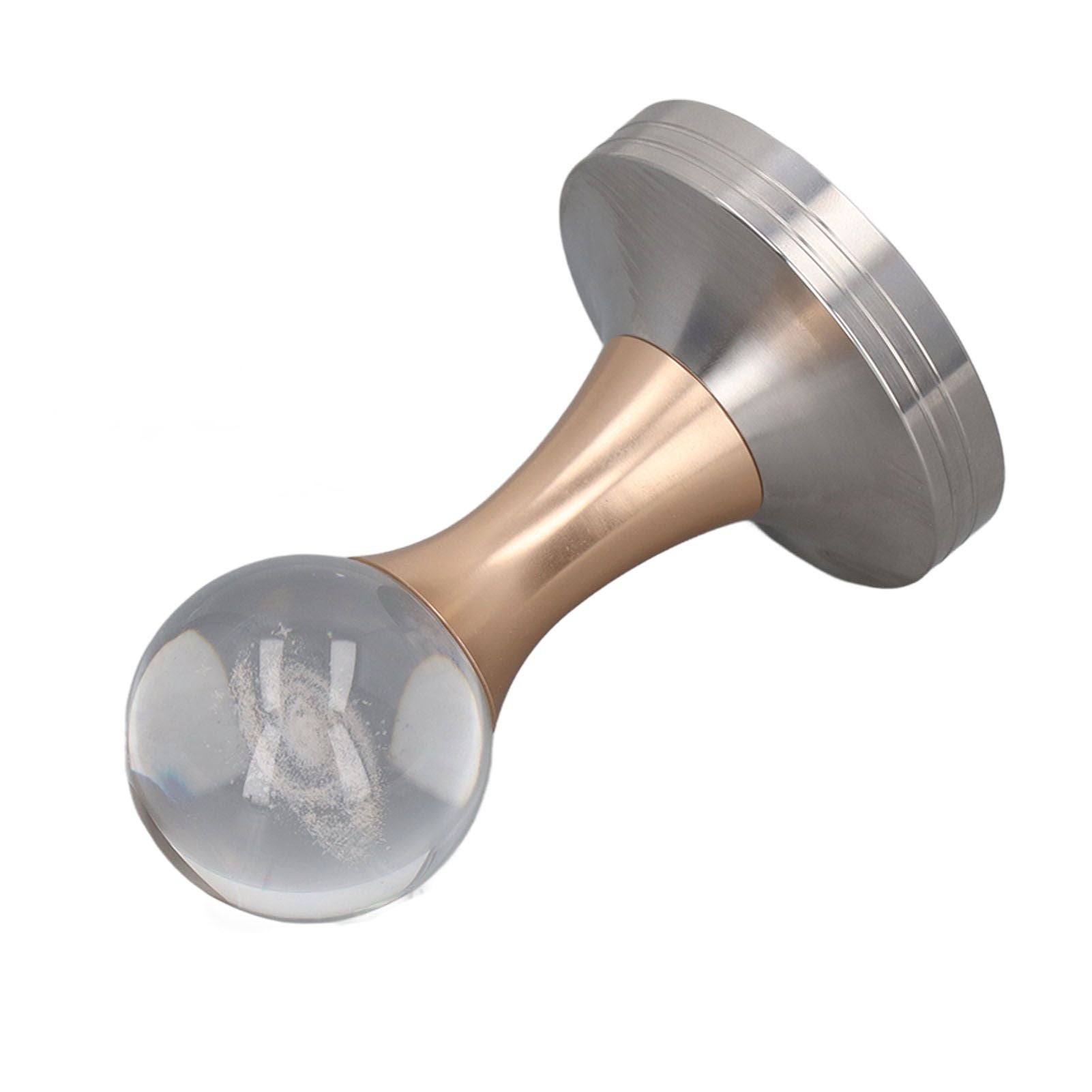 Coffee Tamper Food Grade Stainless Steel Crystal Ball Coffee Powder Hammer for Kitchen Shop Gold Pillar 58mm/2.3in
