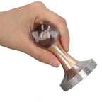 Coffee Tamper Food Grade Stainless Steel Crystal Ball Coffee Powder Hammer for Kitchen Shop Gold Pillar 58mm/2.3in