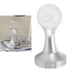 Crystal Ball Coffee Powder Tamper Stainless Steel Base Coffee Press Hammer for Kitchen Cafe Silver Pillar 53mm / 2.1in